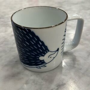 Cute blue and white hedgehog mug like new condition